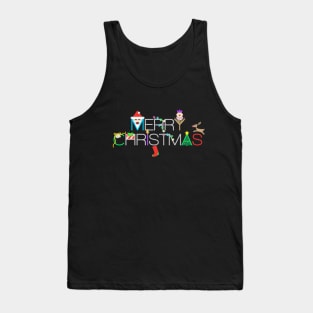 Decorated Merry Christmas Typography Tank Top